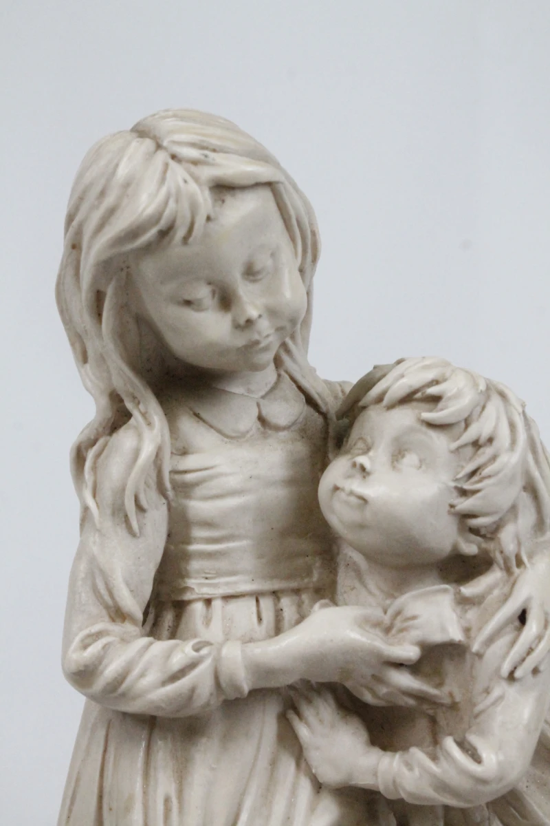 Vintage sculptuur grote zus en haar broertje - Giuseppe Armani - foto 7