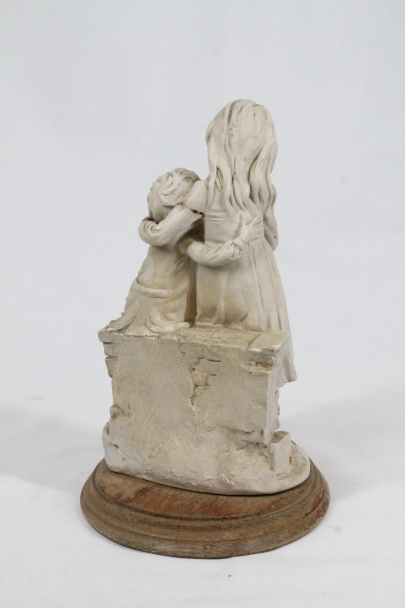 Vintage sculptuur grote zus en haar broertje - Giuseppe Armani - foto 4