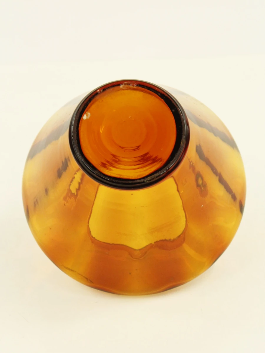 Vintage handgeblazen amberkleurige vaas - foto 6