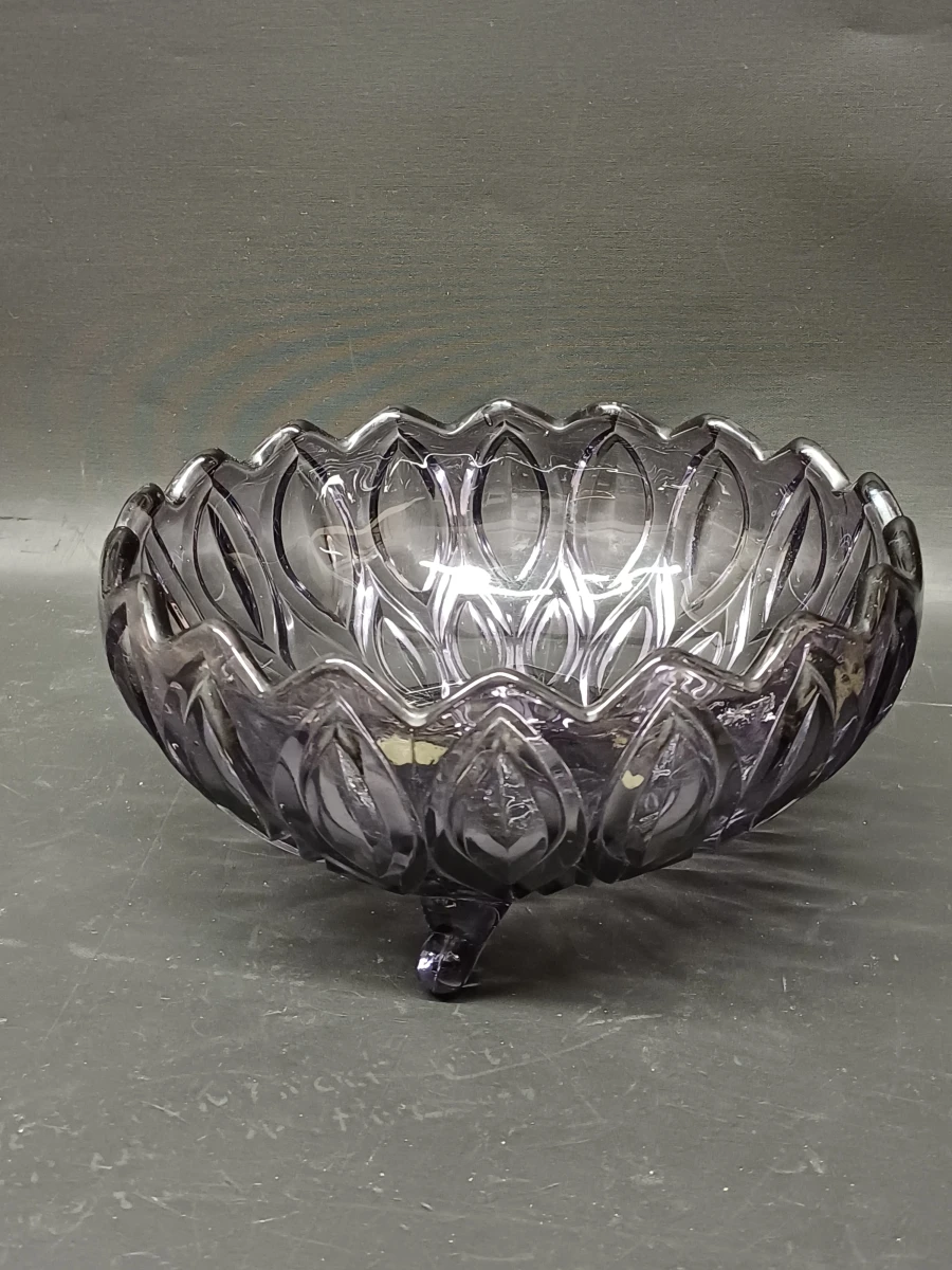Amethistkleurige art deco schaal - foto 4