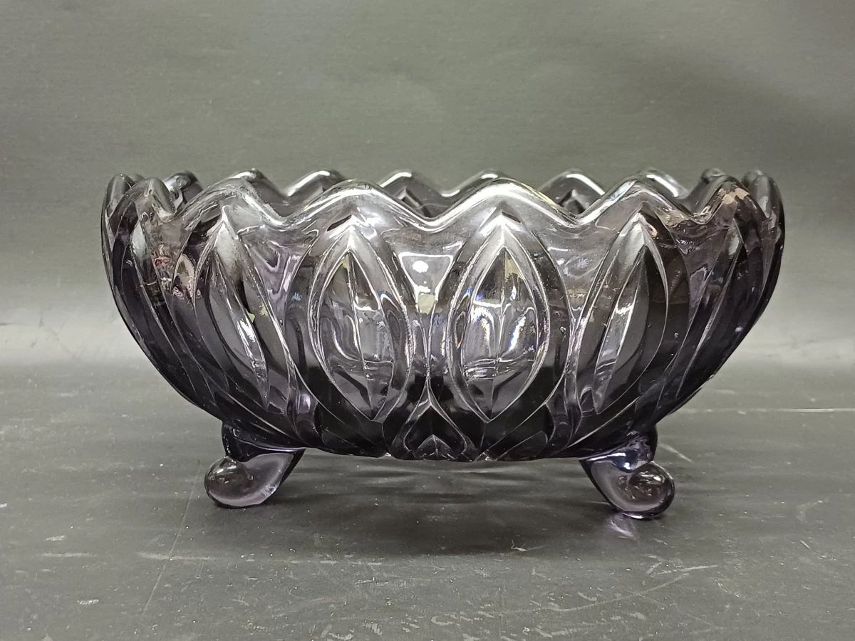 Amethistkleurige art deco schaal - foto 3