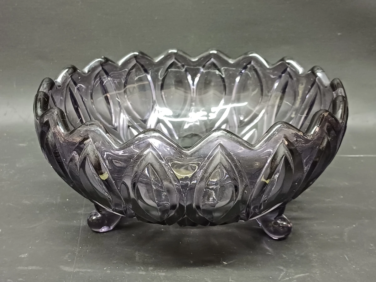 Amethistkleurige art deco schaal - foto 2