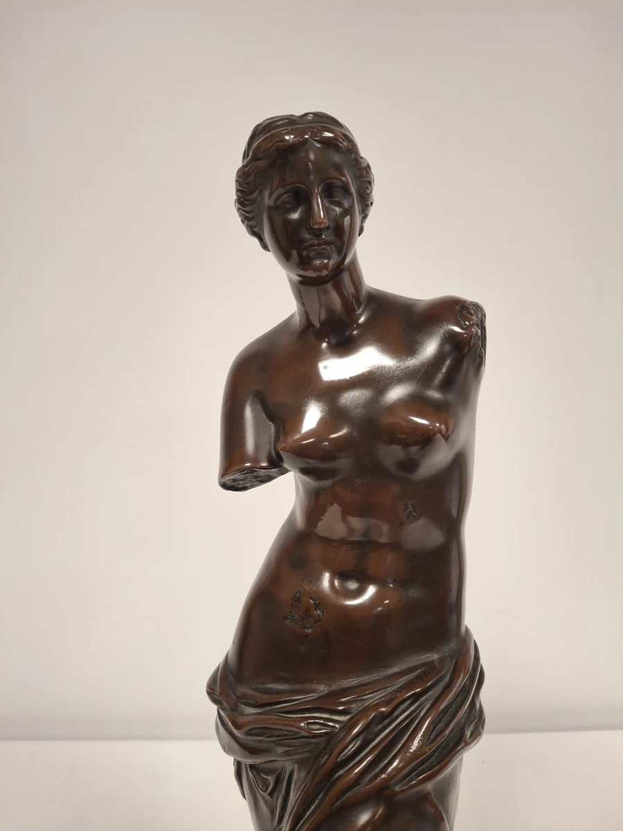 Klassiek Bronzen Beeldje -  Venus de Milo / Aphrodite - foto 2