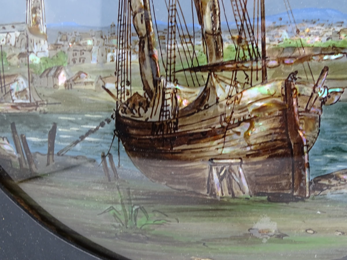 2 maritieme fixé sous verre schilderijen - foto 11