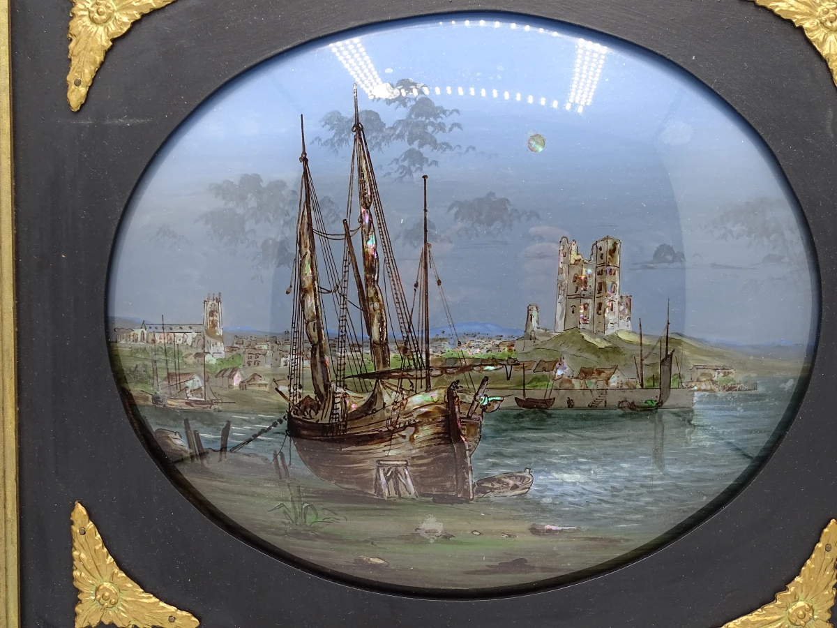 2 maritieme fixé sous verre schilderijen - foto 10