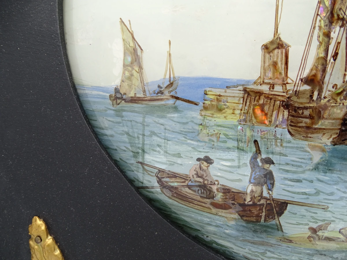 2 maritieme fixé sous verre schilderijen - foto 5