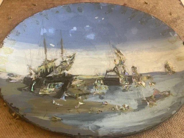 2 maritieme fixé sous verre schilderijen - foto 16