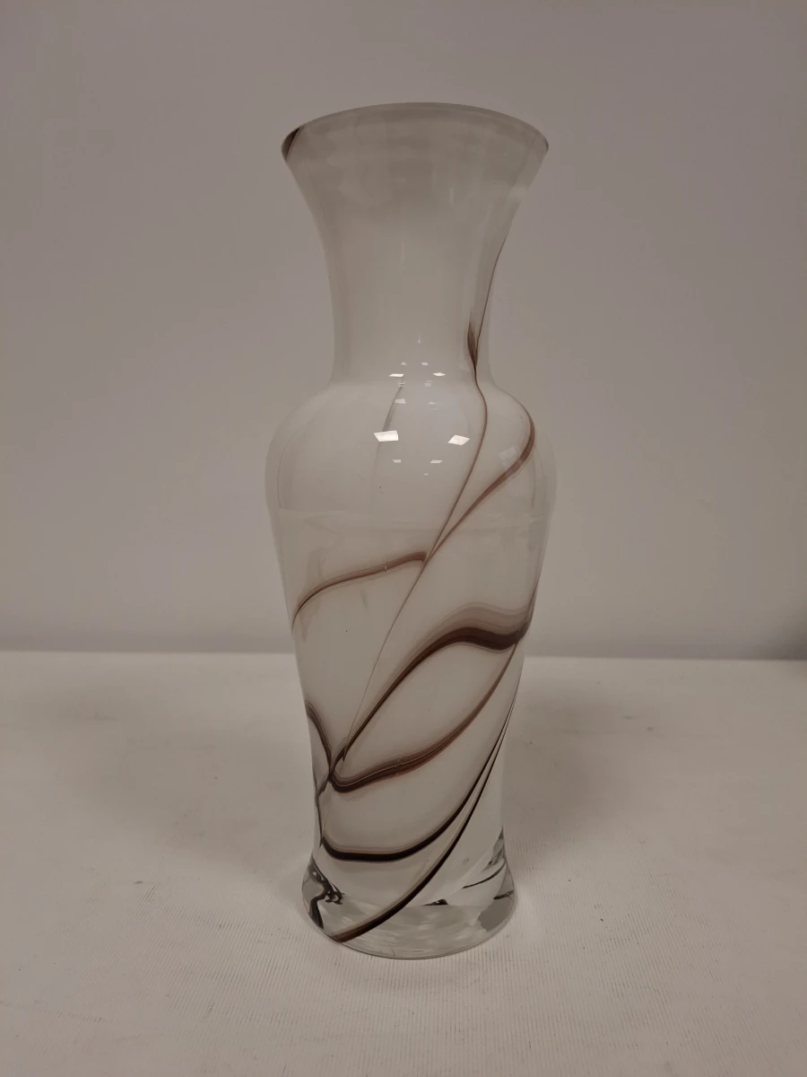 Vintage mondgeblazen opaline glazen vaas - foto 5