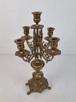 vintage vierarmige kandelaar van messing - foto 2