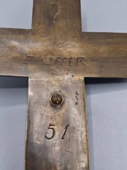 Vintage Art Deco crucifix, van "E. HOFFER" - foto 4