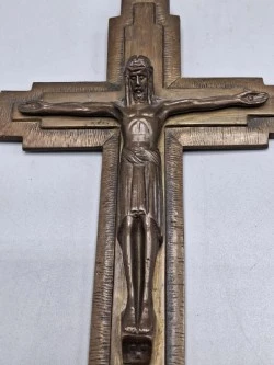 Vintage Art Deco crucifix, van "E. HOFFER" - foto 2