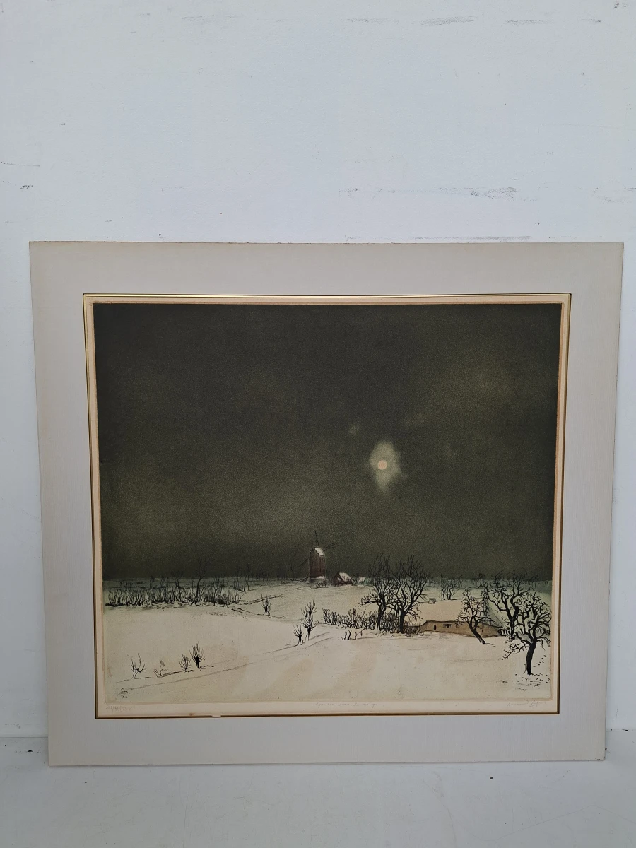 Gelimiteerde Kleurets/Litho: "Verger sous la neige" – Armand Apol naar Valerius de Saedeleer (1942) - foto 2