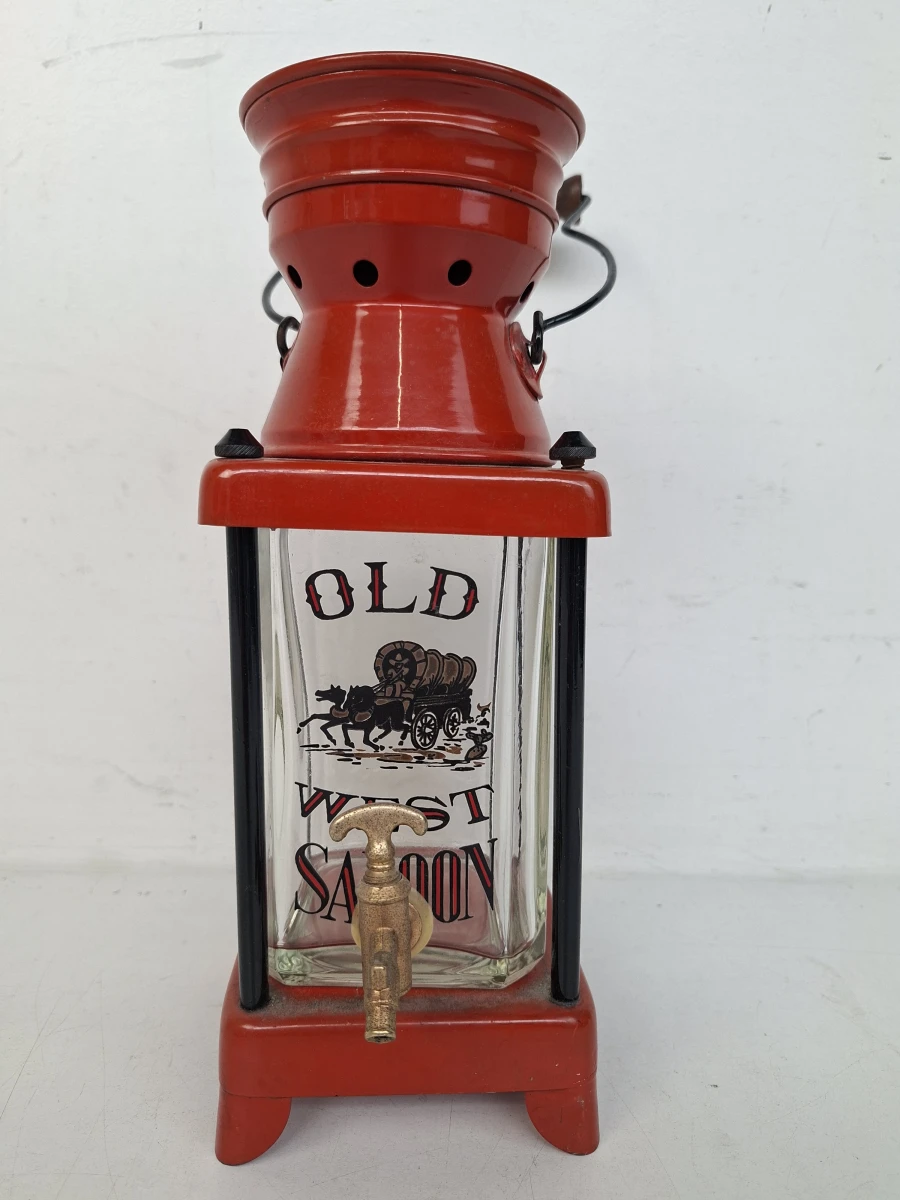 Vintage "Old West Saloon" Drankdispenser / Lantaarn – Unieke Blikvanger voor uw Mancave of Bar! - foto 3