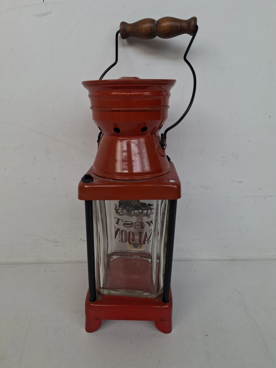 Vintage "Old West Saloon" Drankdispenser / Lantaarn – Unieke Blikvanger voor uw Mancave of Bar! - foto 2