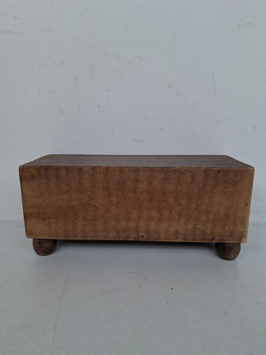 Vintage Handgemaakt Houten Kruidenkastje – Met 3 Kleurrijke Keramische Lades / Mini-Commode - foto 5