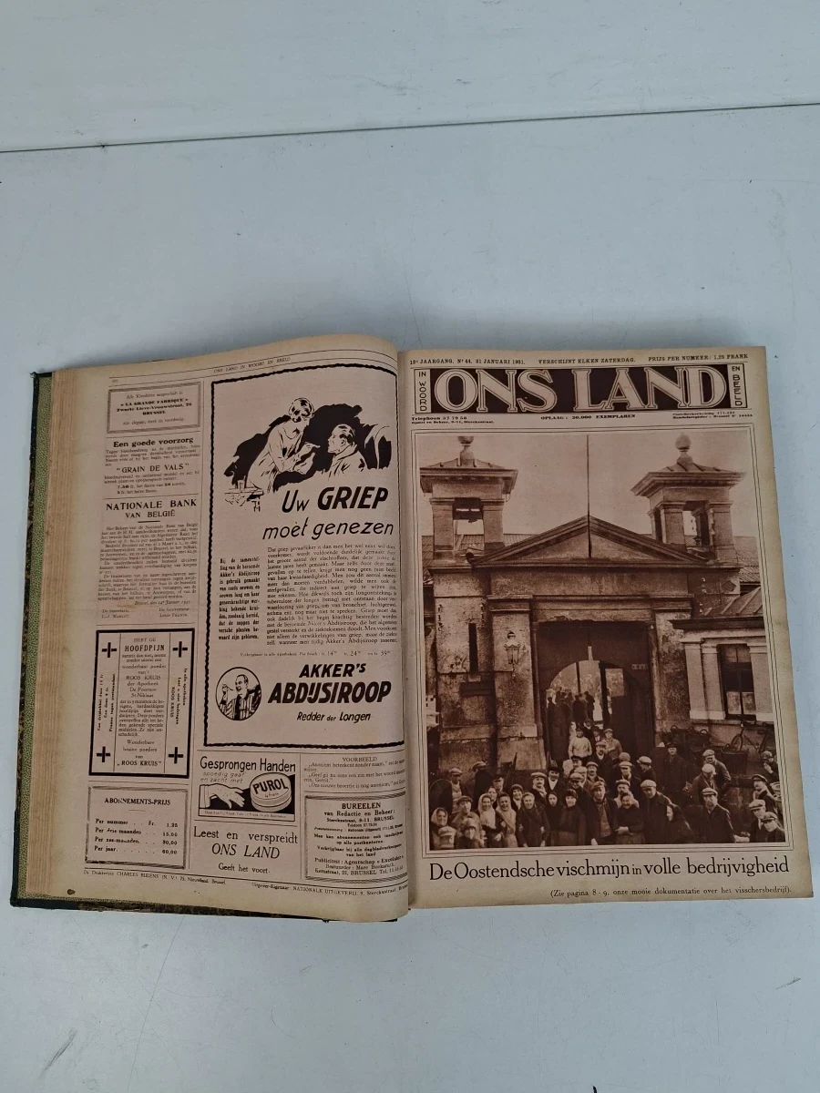 Uniek Antiek Jaarvolume "Ons Land in Woord en Beeld" (1931) – Prachtige Tijdsgeest boordevol Nostalgische Reclames! - foto 3