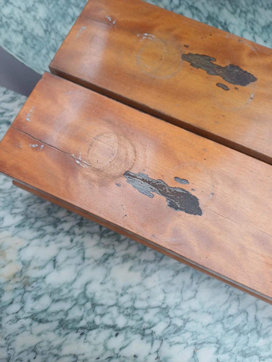 Authentiek Art Deco Dressoir / Kaptafel met Marmeren Blad en Spiegel – Jaren 30/40 - foto 7