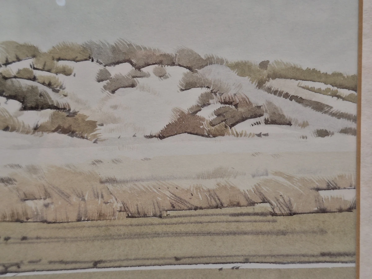 Set van 3 ingelijste landschapsprints / reproducties door Gerrit Neven - nederlandse kust-, duin- en stadsgezichten - foto 22