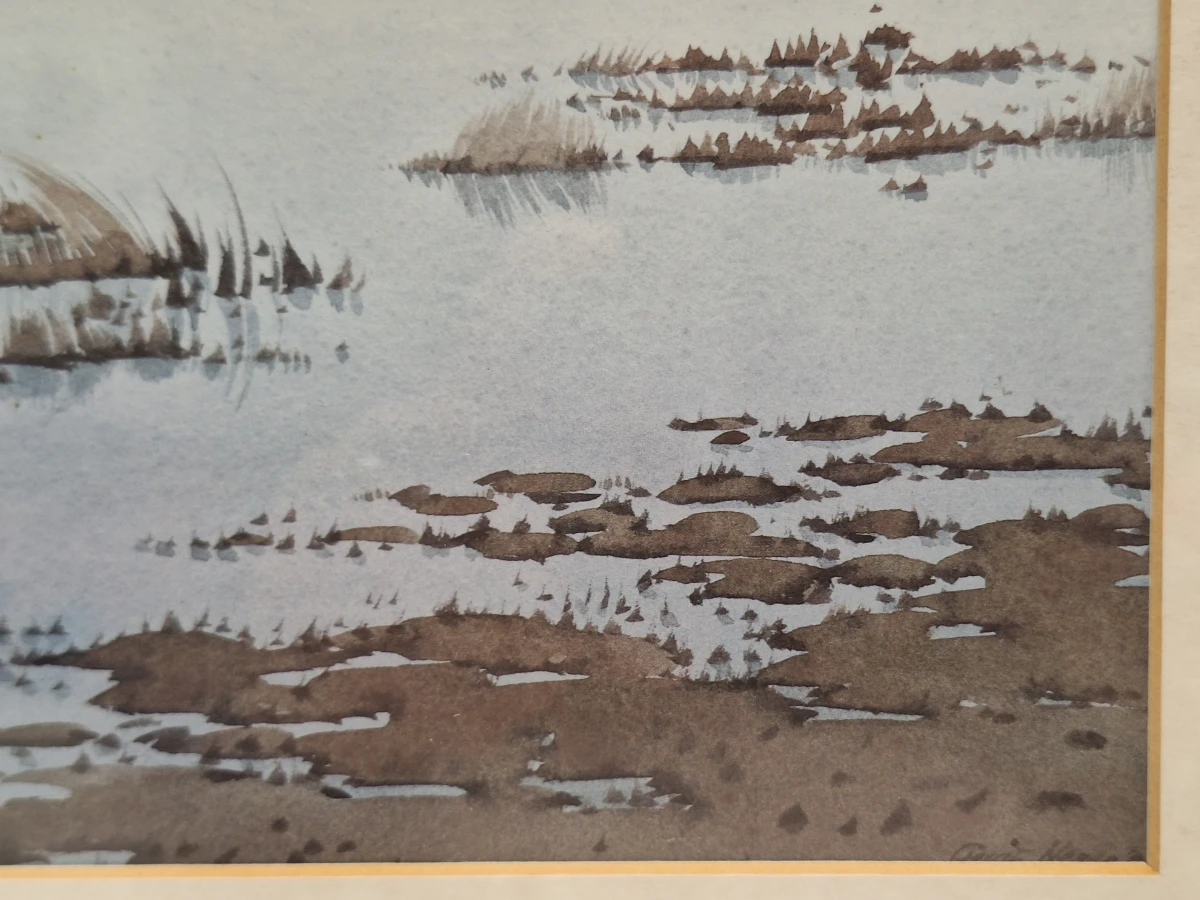 Set van 3 ingelijste landschapsprints / reproducties door Gerrit Neven - nederlandse kust-, duin- en stadsgezichten - foto 23