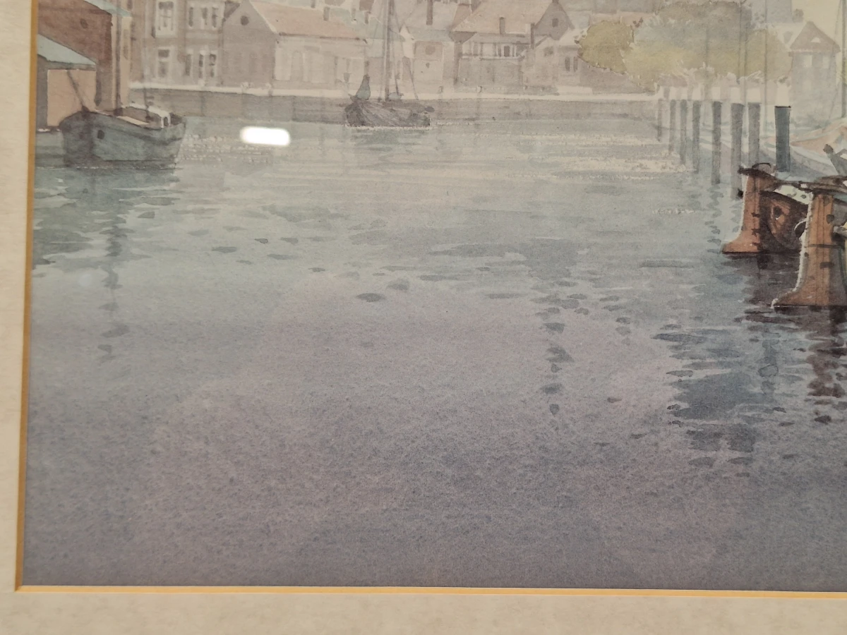 Set van 3 ingelijste landschapsprints / reproducties door Gerrit Neven - nederlandse kust-, duin- en stadsgezichten - foto 6