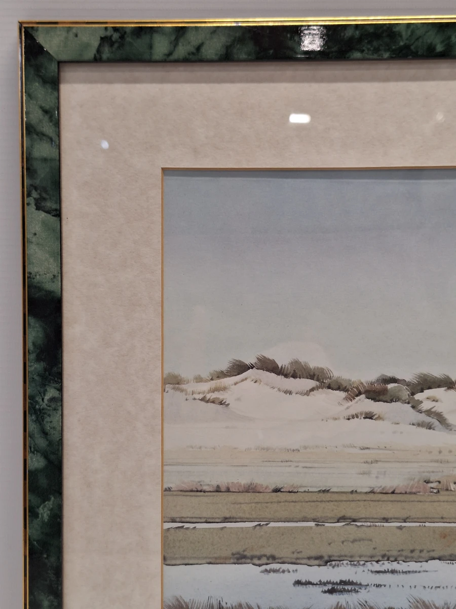 Set van 3 ingelijste landschapsprints / reproducties door Gerrit Neven - nederlandse kust-, duin- en stadsgezichten - foto 25