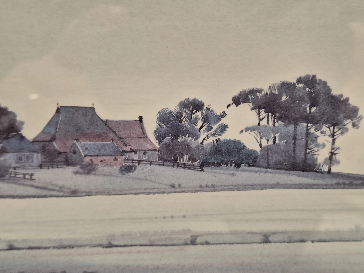 Set van 3 ingelijste landschapsprints / reproducties door Gerrit Neven - nederlandse kust-, duin- en stadsgezichten - foto 15