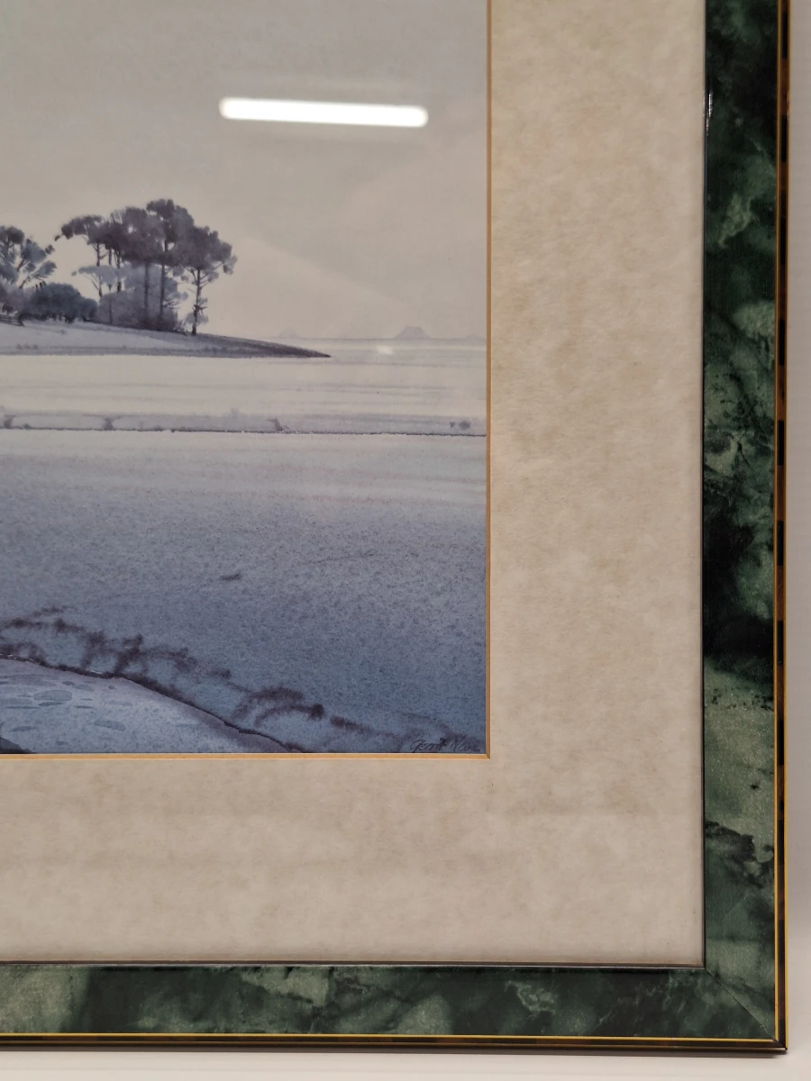 Set van 3 ingelijste landschapsprints / reproducties door Gerrit Neven - nederlandse kust-, duin- en stadsgezichten - foto 16