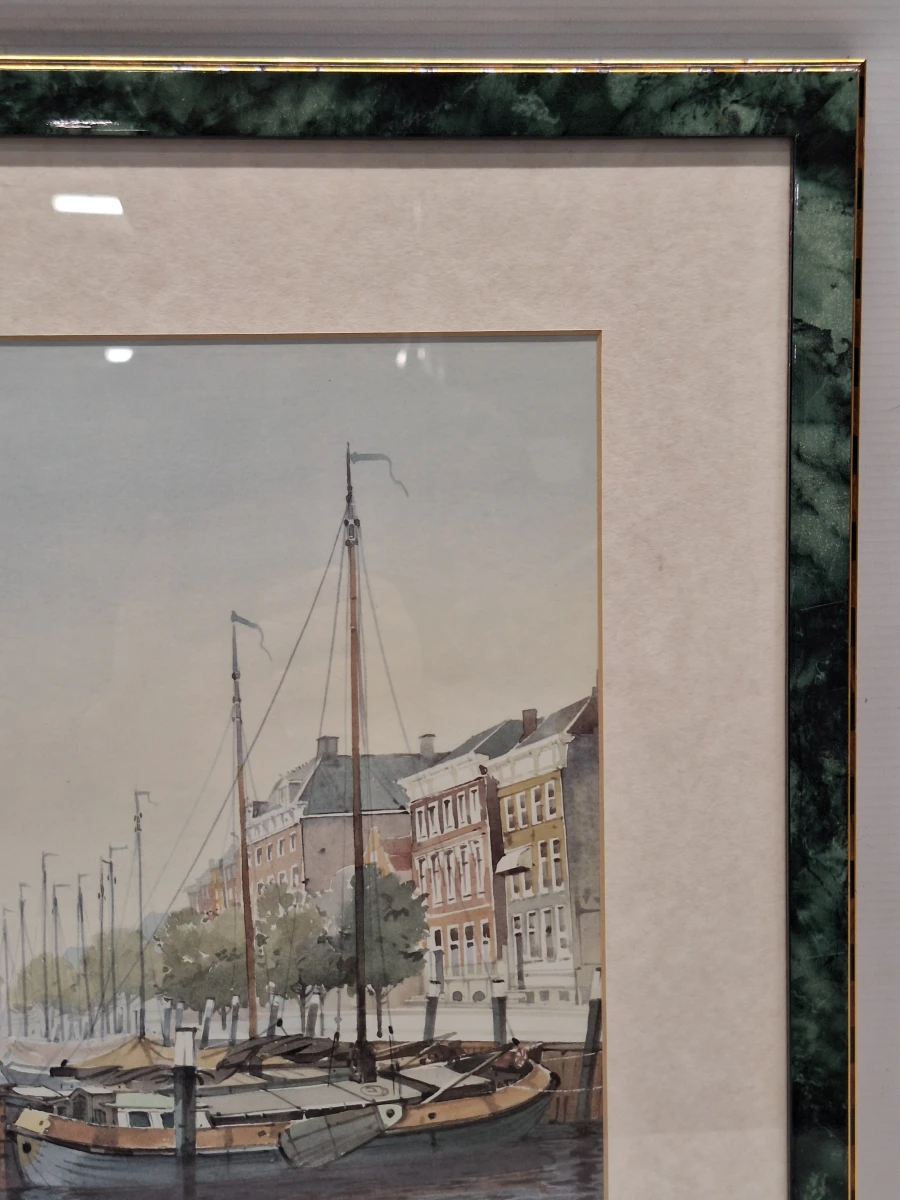 Set van 3 ingelijste landschapsprints / reproducties door Gerrit Neven - nederlandse kust-, duin- en stadsgezichten - foto 9