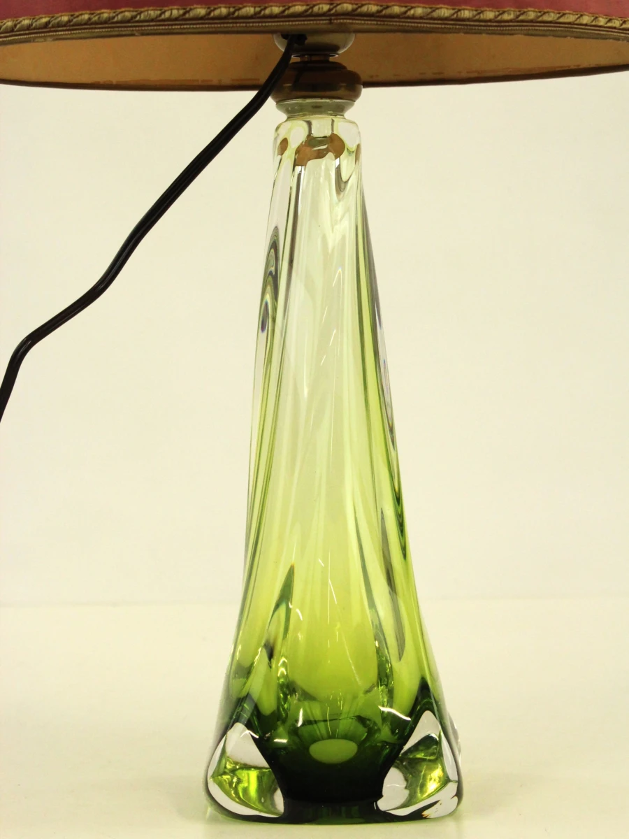 Val Saint Lambert lamp in groen kristalglas - foto 3