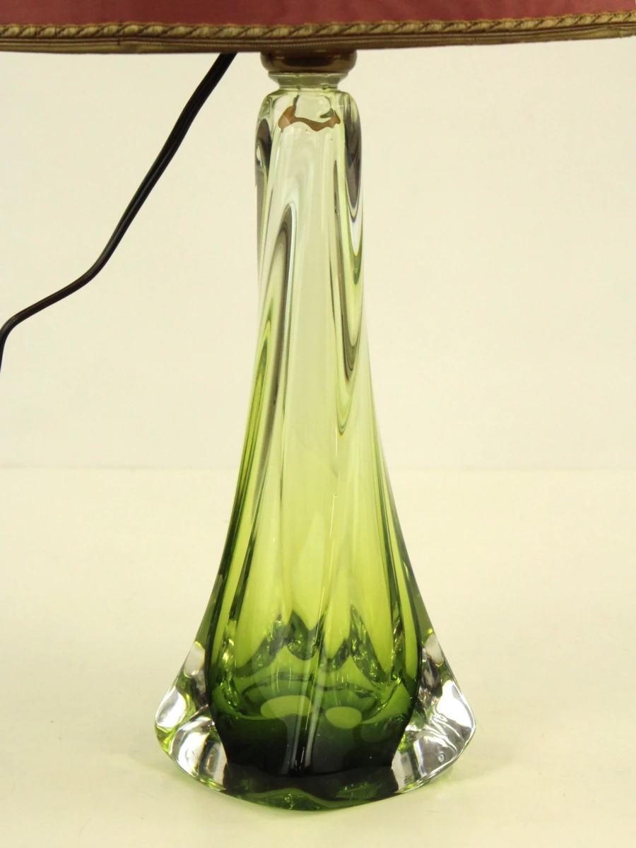 Val Saint Lambert lamp in groen kristalglas - foto 4