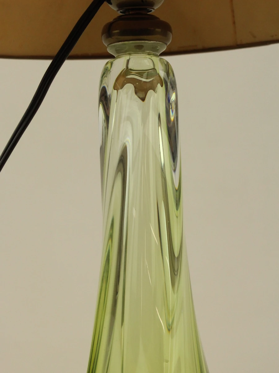Val Saint Lambert lamp in groen kristalglas - foto 6