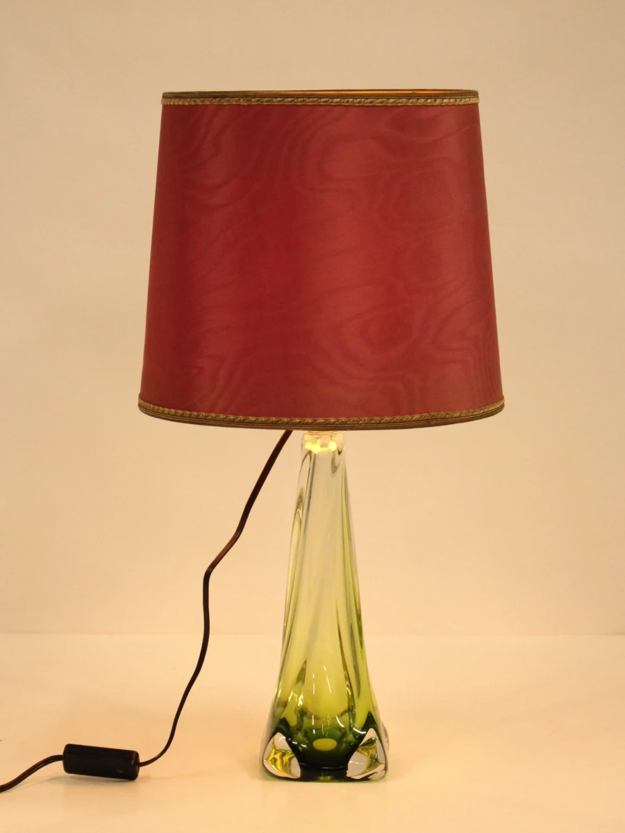 Val Saint Lambert lamp in groen kristalglas - foto 8