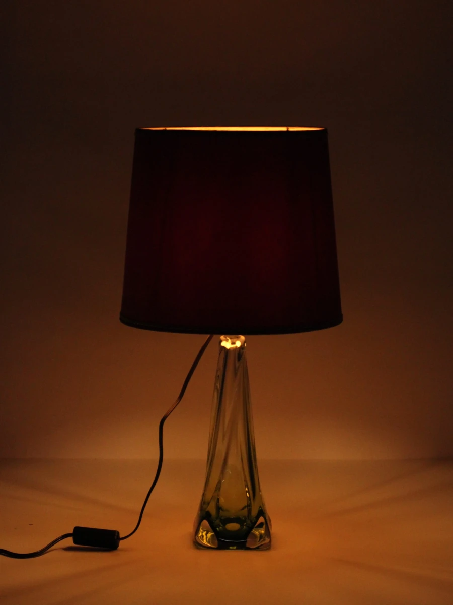 Val Saint Lambert lamp in groen kristalglas - foto 9