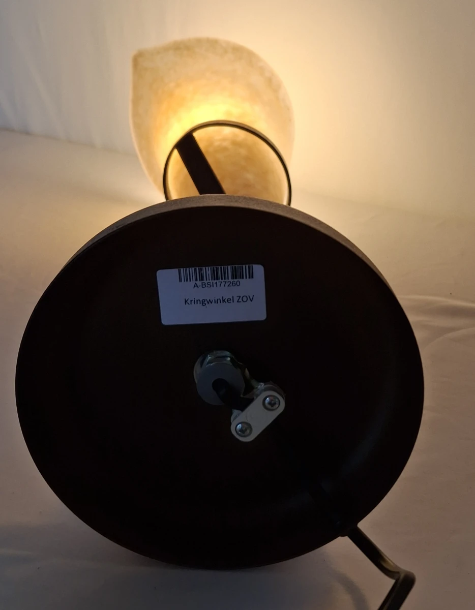 Set van 2 decoratieve tafellampen met amberkleurige glazen kappen - foto 7