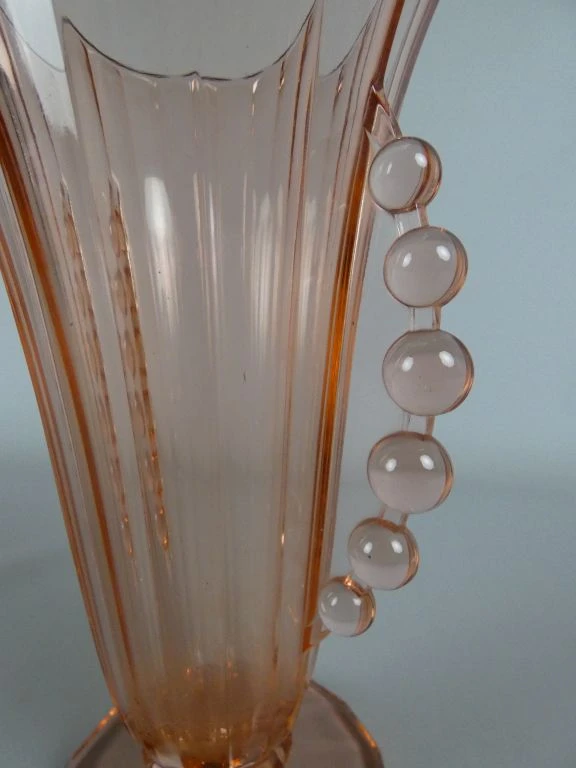 Roze Glazen Art Deco Vaas - foto 5