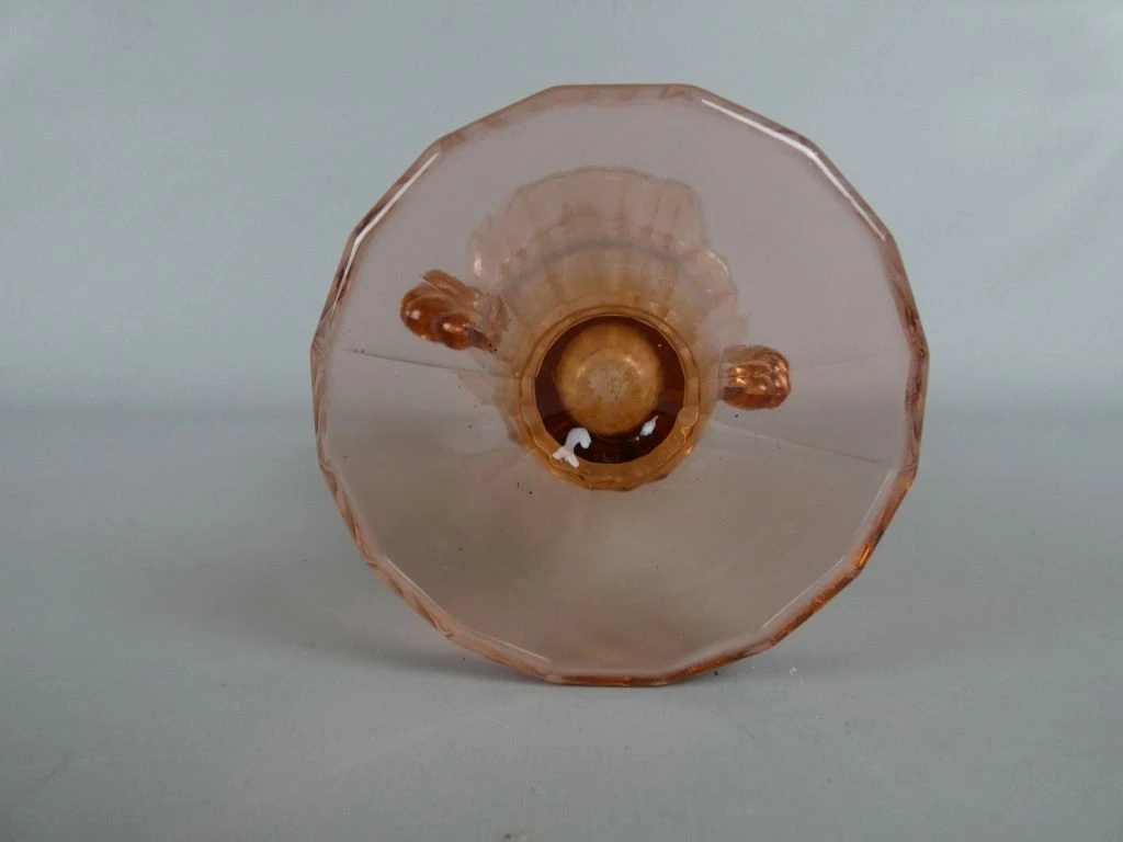 Roze Glazen Art Deco Vaas - foto 4