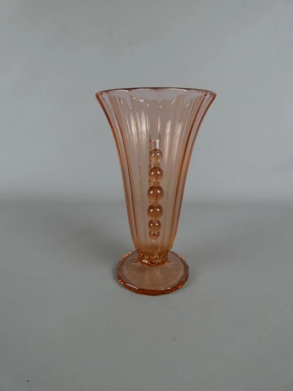 Roze Glazen Art Deco Vaas - foto 2