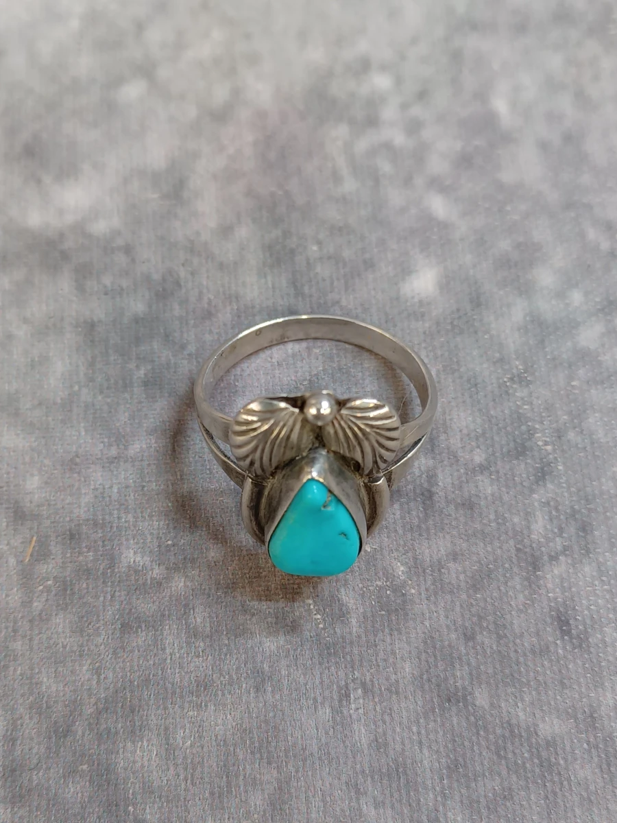 Zilveren sieradenset met Turkoois - Ring en oorbellen - 925 - foto 4