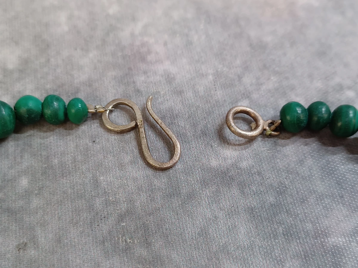 Exclusieve Malachiet sieradenset - Ketting en oorbellen in zilver - 925 - foto 7