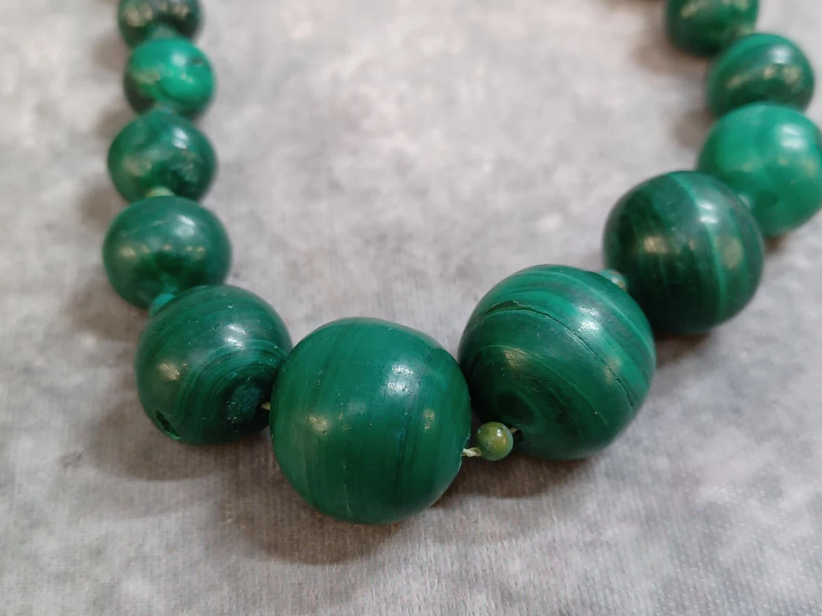Exclusieve Malachiet sieradenset - Ketting en oorbellen in zilver - 925 - foto 3