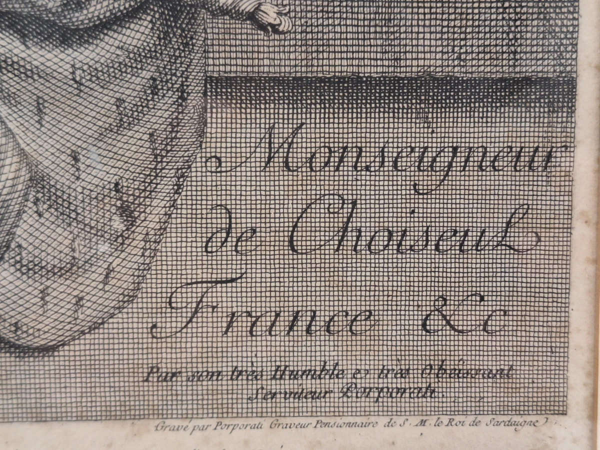 Antieke Gravure na Jean-Baptiste Greuze door Carlo Antonio Porporati - "Dédié à Le Duc de Choiseul" (kind met hondje) - foto 12