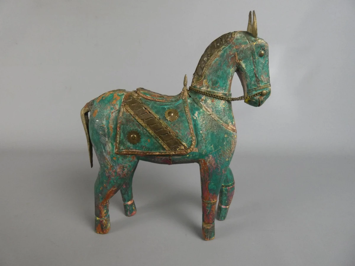 Houten paard - Indiaans / Oosters Design - foto 3