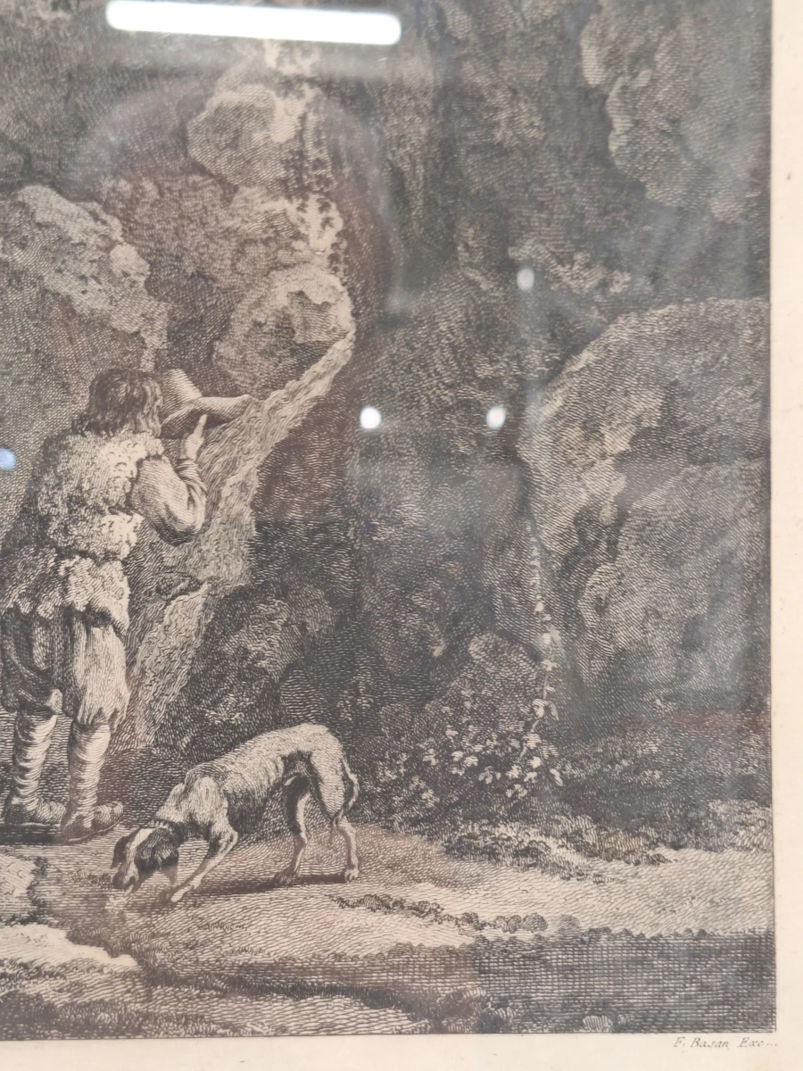 Antieke gravure naar Adriaen van de Velde door François Basan - "Le retour des champs" (Het terugkeren van de velden) - foto 6