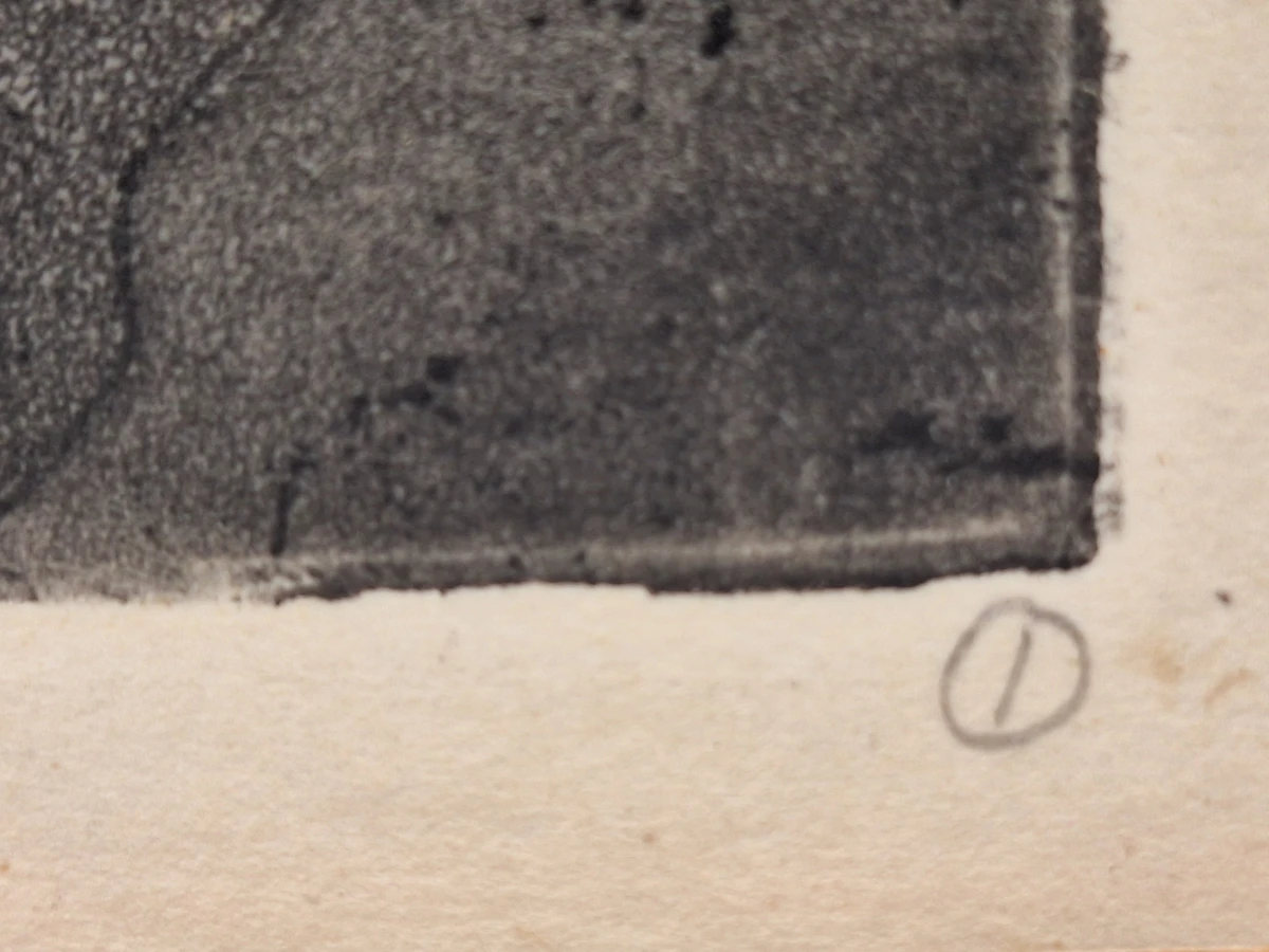 Authentieke Indische/Aziatische ets / grafiek  - "klassiek figuratief tafereel" - A. Dutta (1974) - foto 10