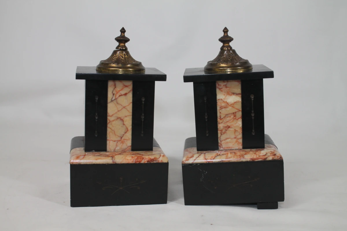 Antieke driedelige Art Deco schouwgarnituur - foto 11