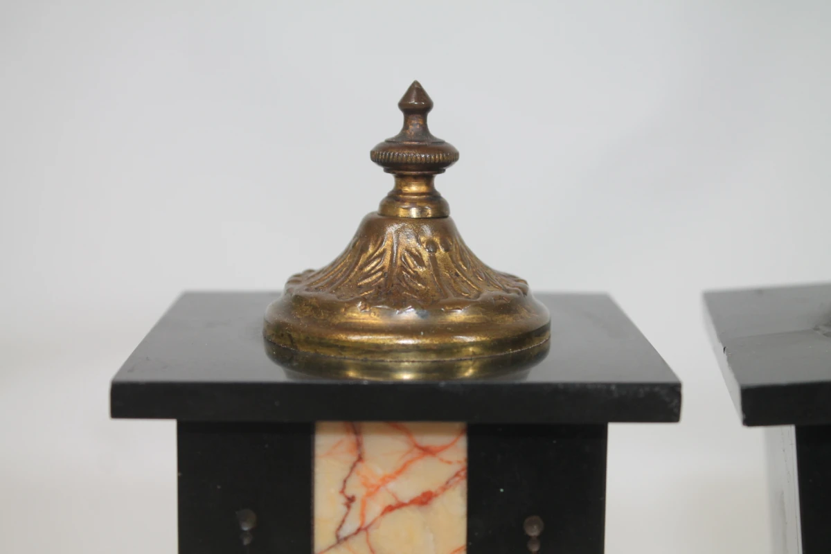 Antieke driedelige Art Deco schouwgarnituur - foto 14