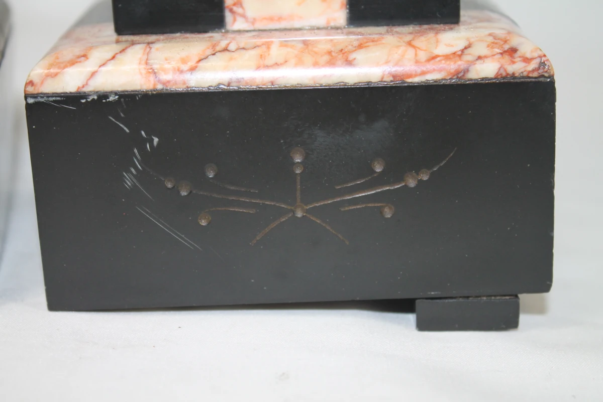 Antieke driedelige Art Deco schouwgarnituur - foto 13