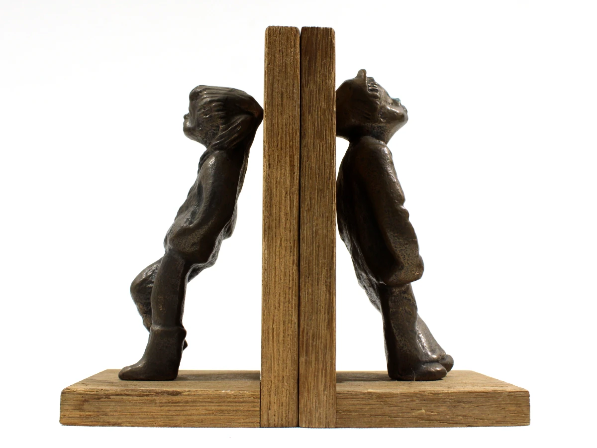 Artisanaal Bronzen Boekenhouders | Jongen & Meisje - foto 3