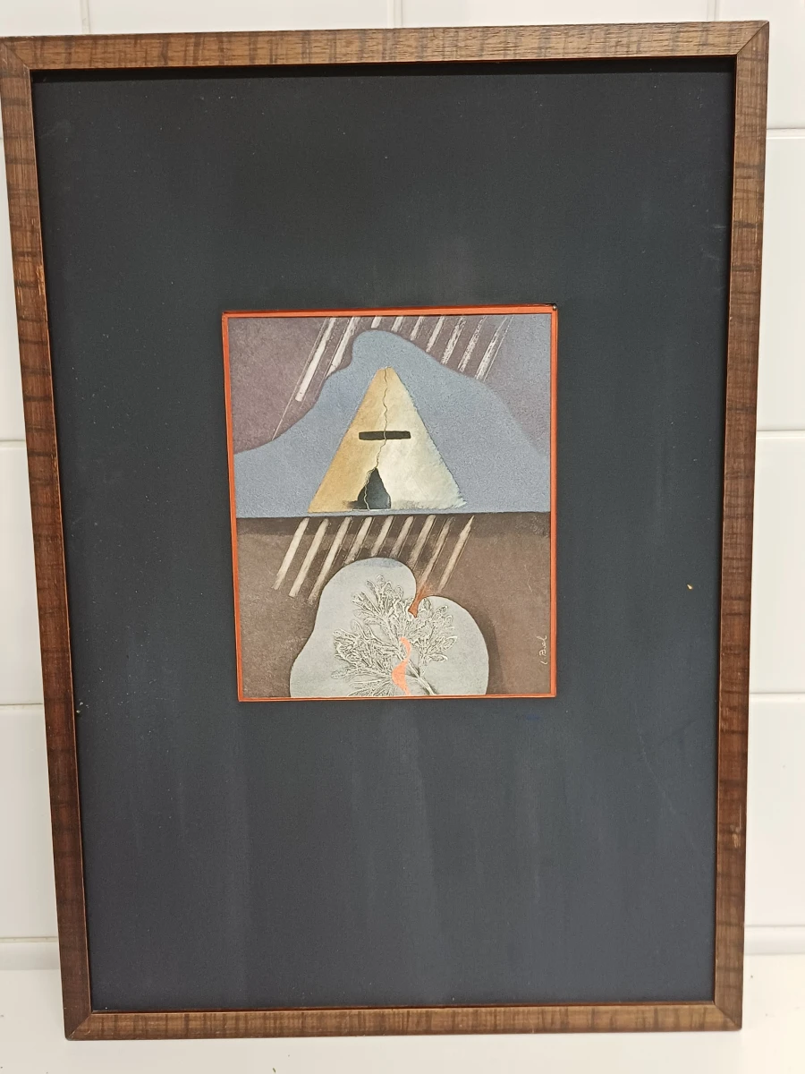 Abstract en surrealistisch kunstwerk 'Klein fossiel' door  L. Boel - foto 1