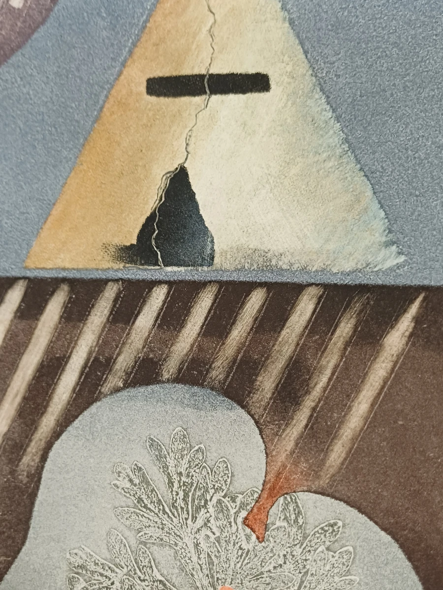 Abstract en surrealistisch kunstwerk 'Klein fossiel' door  L. Boel - foto 4